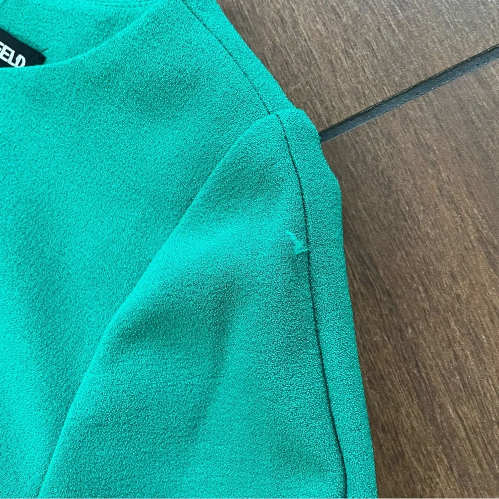 Karl Lagerfeld, size 10, green dress with tulip sleeves - Picture 7 of 9